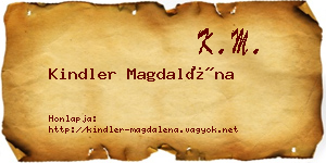 Kindler Magdaléna névjegykártya